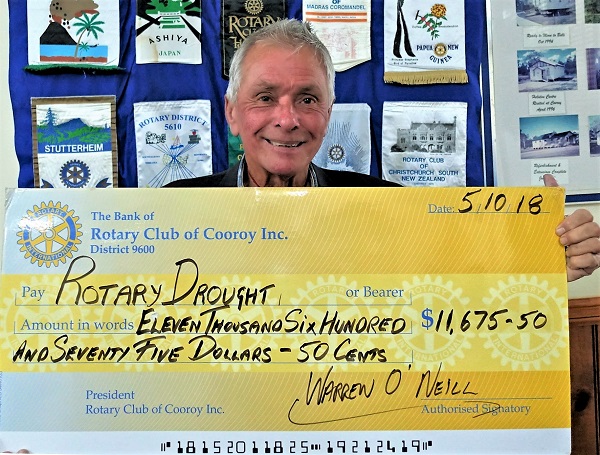 Rotary Drought Appeal Cheque presentation